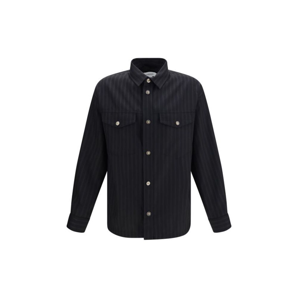 Versace Men Greca Monogram Jacquard Wool Shirt